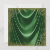 女性グリーンアンド金ゴールドバースデーパーティサテングリッター 招待状 (裏面)