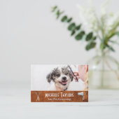 女性グルーミング犬 名刺 (スタンド正面)