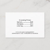 女性グルーミング犬 名刺 (裏面)
