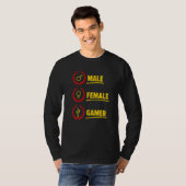 女性ゲーマービデオゲーマーゲームPcコンソールGe Tシャツ (正面フル)