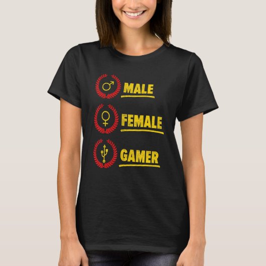 女性ゲーマービデオゲーマーゲームPcコンソールGe Tシャツ (正面)
