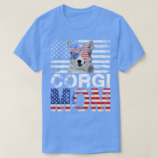 女性コカッコいいルギ母アメリカ国旗愛国母D Tシャツ (デザイン正面)