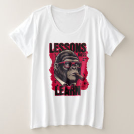 女性ゴリラ上司の教訓Tシャツ プラスサイズTシャツ