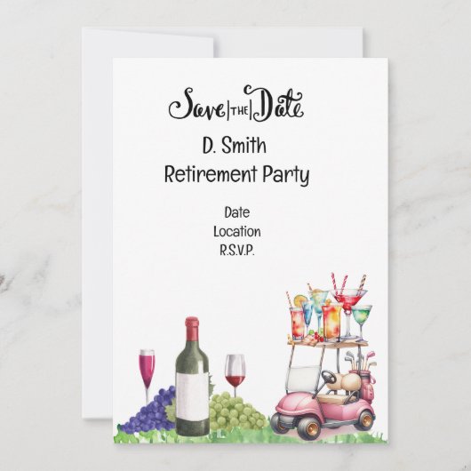 女性ゴルファーのためのゴルフの引退 招待状 (正面)