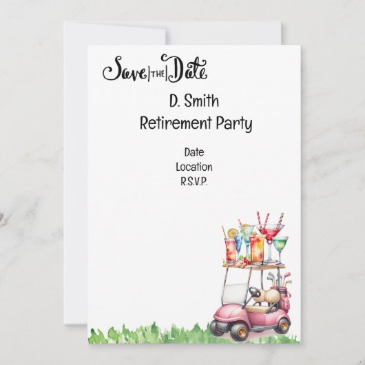 女性ゴルファーのためのゴルフの引退 招待状 (正面)