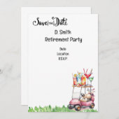 女性ゴルファーのためのゴルフの引退 招待状 (正面/裏面)