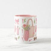 女性ゴルファーのためのゴルフピンクをテーマにしたゴルフ ツートーンマグカップ (中央)