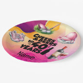 女性ゴルファーのためのゴルフ40th誕生日 ペーパープレート (アングル)