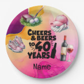 女性ゴルファーのためのゴルフ40th誕生日 ペーパープレート (正面)