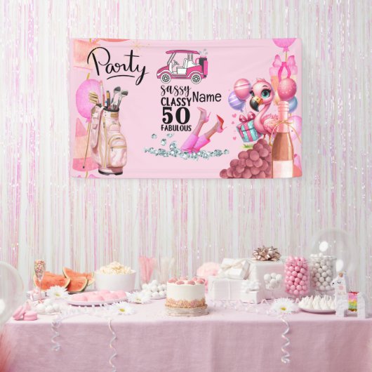 女性ゴルファーのためのゴルフ50誕生日 横断幕 (パーティー)