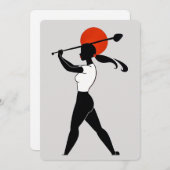 女性ゴルファーのカード (正面/裏面)