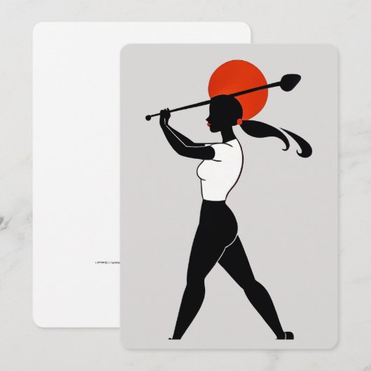 女性ゴルファーのカード (正面/裏面)