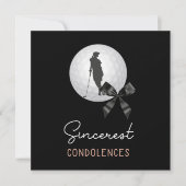 女性ゴルファーのゴルフの哀悼悔やみや弔慰 カード (正面)