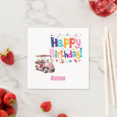 女性ゴルファーのゴルフ誕生日パーティー スタンダードカクテルナプキン (インサイチュ)