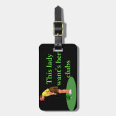 女性ゴルファーのバッグのラベル ラゲッジタグ (正面縦)
