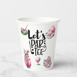 女性ゴルファー向けゴルフピンクパーティー 紙コップ