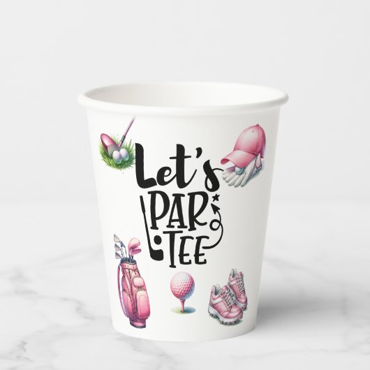 女性ゴルファー向けゴルフピンクパーティー 紙コップ (正面)