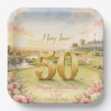 女性ゴルファー向けピンクのテーマのゴルフ50歳の誕生日