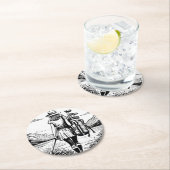 女性ゴルファー紙コースターの6セット ラウンドペーパーコースター (インサイチュ)