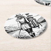 女性ゴルファー紙コースターの6セット ラウンドペーパーコースター (アングル)