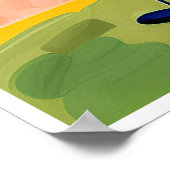 女性ゴルファー絵を描ズ – アートプリント ポスター (角)