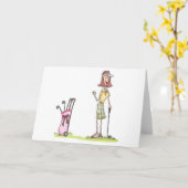 女性ゴルファー カード (黄色い花)