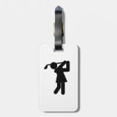 女性ゴルファー – ゴルフ記号 ラゲッジタグ (裏面縦)