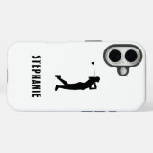 女性ゴルファー ゴルフ ゴルファー 黒 白 名前 Case-Mate iPhoneケース (裏面 (横))