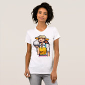 女性ゴルファー – ゴルフTシャツ Tシャツ (正面フル)