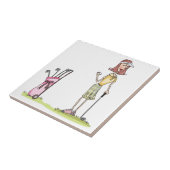 女性ゴルファー タイル (側面)