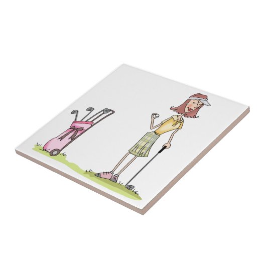 女性ゴルファー タイル (側面)