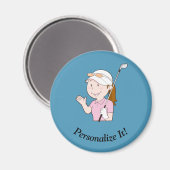 女性ゴルファー マグネット (正面/裏面)