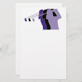 女性ゴルファー 便箋 (正面/裏面)