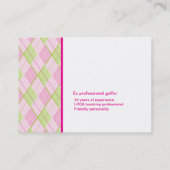 女性ゴルフインストラクターの大きい名刺 名刺 (裏面)