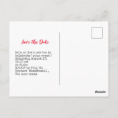 女性ゴルフトーナメントのSave the Date ポストカード (裏面)