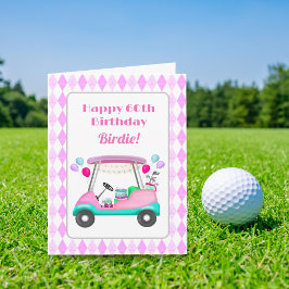 女性ゴルフパーティーカートの誕生日 カード