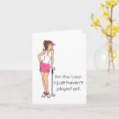 女性ゴルフメッセージカード、ユニークなメッセージカード カード (黄色い花)