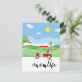 女性ゴルフ母とゴルフのグリーティングカード ポストカード (スタンド正面)