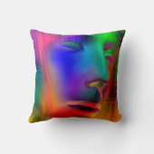 女性サイケデリック顔 クッション (裏面)