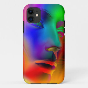 女性サイケデリック顔 iPhone 11 ケース