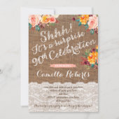 女性サプライズ誕生日パーティー招待状カード90th 招待状 (正面)