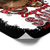 女性サポートスクワッドアフロMessy Bun Leopard鎌 ポスター (角)