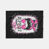 女性サポートスクワッド乱雑Bunピンクの戦士の胸 フリースブランケット (正面(横))