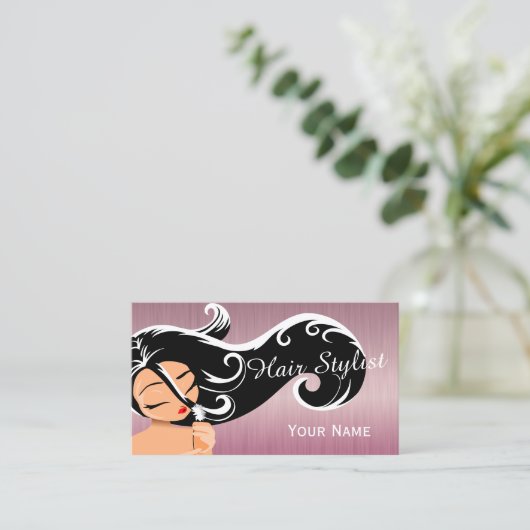 女性サロン美容師 名刺 (スタンド正面)
