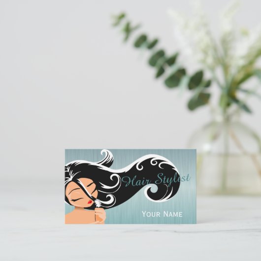 女性サロン美容師 名刺 (スタンド正面)