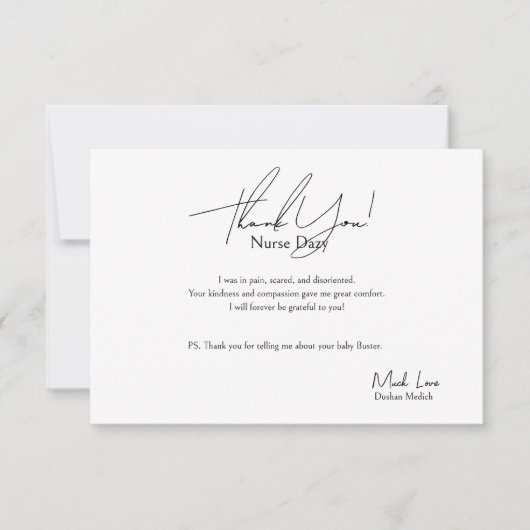 女性サンキューカードのナース サンキューカード (正面)