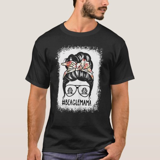 女性サングラスビーグルママメミッズバンヘアグラッセ Tシャツ (正面)