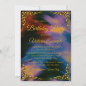 女性サンセットジュエル絵を描ストロークスバースデーパーティー 招待状 (正面)