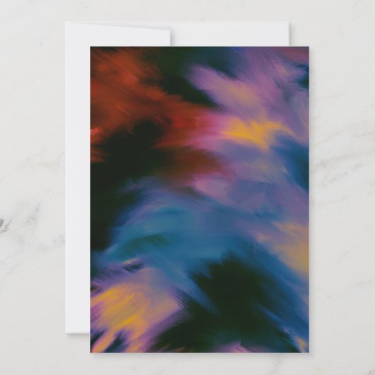 女性サンセットジュエル絵を描ストロークスバースデーパーティー 招待状 (裏面)