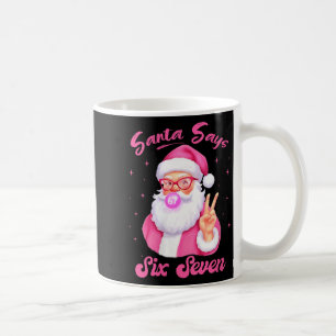 女性サンタクロースがシックスセブンと伝えるクリスマス 67 メメ Xmas コーヒーマグカップ